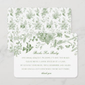 グリーントイレフローラブックスベビー招待状インサート エンクロージャーカード (正面/裏面)