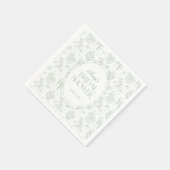 グリーントイレ フローラル クラシック ブライダルシャワー スタンダードカクテルナプキン (角)