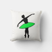 グリーントゥットバレエダンサーバレリーナダンス先生 クッション (正面)