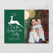 グリーントナカイのクリスマスフォトシーズンかわいい ポストカード (正面)