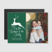 グリーントナカイのクリスマスフォトシーズンマグネット (正面/裏面)