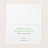 グリーントナカイエレガントーホリデーカード (内部フラット)