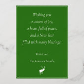 グリーントナカイエレガント金ゴールド 箔シーズンカード (裏面)