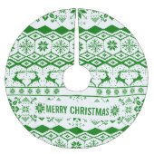 グリーントナカイ編み模様 ブラッシュドポリエステルツリースカート (正面)