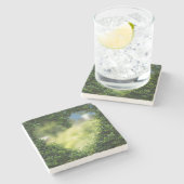 グリーントピアリーハート ストーンコースター (横)