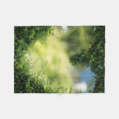 グリーントピアリーハート フリースブランケット (正面(横))