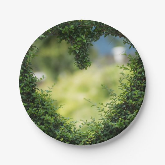 グリーントピアリーハート ペーパープレート (正面)