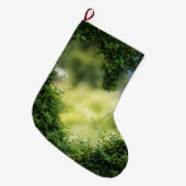グリーントピアリーハート ラージクリスマスストッキング (正面 (吊り時))