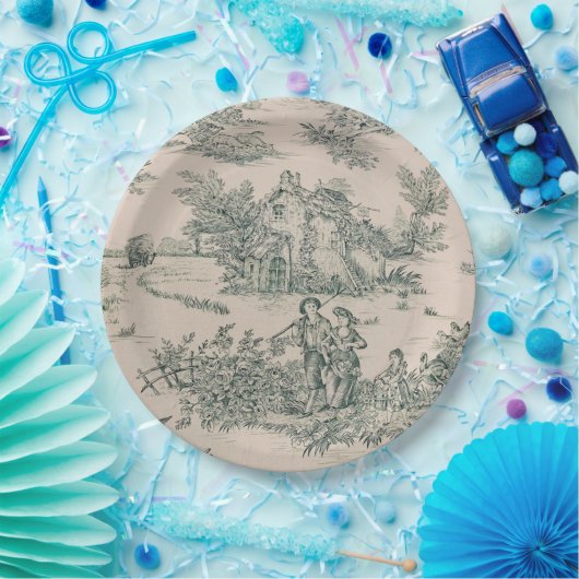 グリーントフランスのイルキャンバス紙プレート ペーパープレート (パーティー)