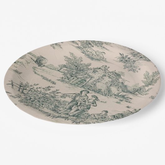 グリーントフランスのイルキャンバス紙プレート ペーパープレート (アングル)