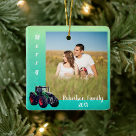 グリーントラクタメタルオーナメント セラミックオーナメント