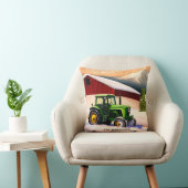 グリーントラクターとレッドバーン クッション (椅子)