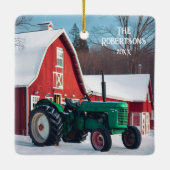 グリーントラクターとレッドバーン セラミックオーナメント (裏面)