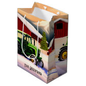 グリーントラクターとレッドバーン ミディアムペーパーバッグ (正面アングル)