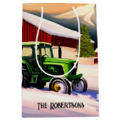 グリーントラクターとレッドバーン ミディアムペーパーバッグ (正面)