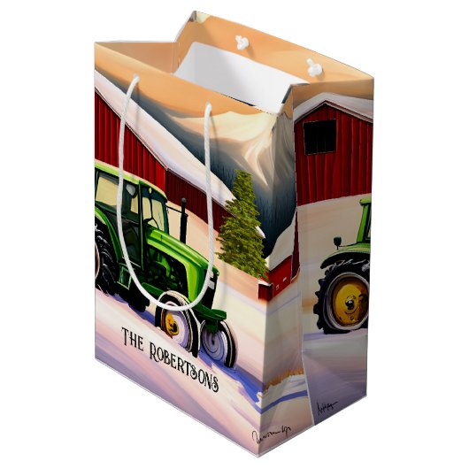 グリーントラクターとレッドバーン ミディアムペーパーバッグ (裏面アングル)