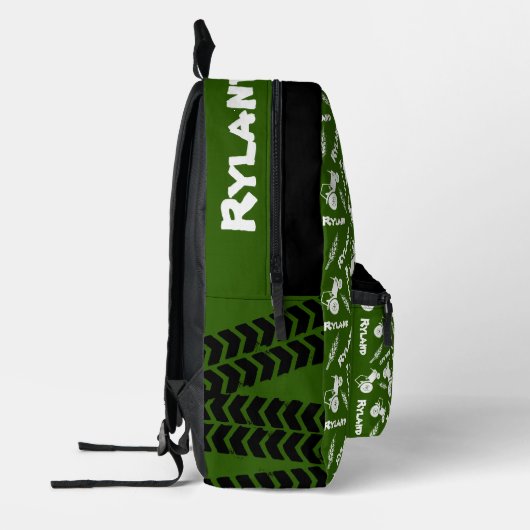 グリーントラクターと小麦グラフィックパーソナライズされた プリントバックパック (左)