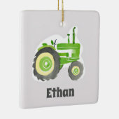 グリーントラクターウォーターパーソナライズされたカラーファームデコール セラミックオーナメント (右)