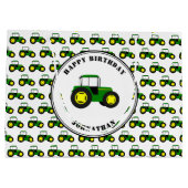 グリーントラクターズカスタム誕生日ラージ抱き枕 ラージペーパーバッグ (裏面)