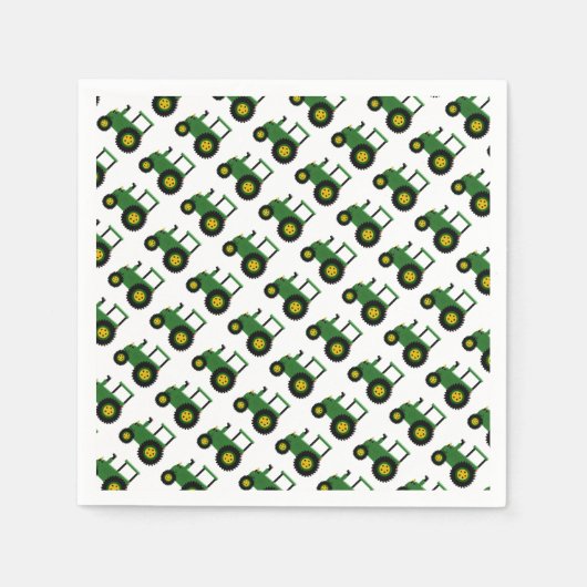 グリーントラクターデザイン スタンダードカクテルナプキン (正面)