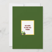 グリーントラクター🚜トラックをテーマにした誕生日パーティー 招待状 (裏面)