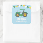 グリーントラクターバンティンフラッグスボーイズバースデーパーティー スクエアシール (バッグ)