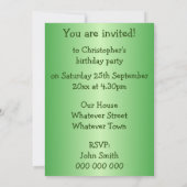 グリーントラクターバースデーパーティー 招待状 (裏面)