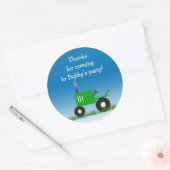 グリーントラクターパーティーフェイバーバッグシール ラウンドシール (封筒)