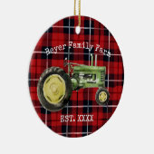 グリーントラクターファミリーファームオーナメント セラミックオーナメント (右)