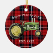 グリーントラクターファミリーファームオーナメント セラミックオーナメント (正面)