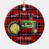 グリーントラクターファミリーファームオーナメント セラミックオーナメント (裏面)