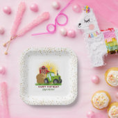 グリーントラクター🚜ファームトラックカスタマイズ ペーパープレート (パーティー)