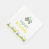 グリーントラクターファームバースデーパーティナプキンス スタンダードランチョンナプキン (角)