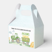 グリーントラクターファームバースデーパーティーお気に入り フェイバーボックス (裏面サイド)