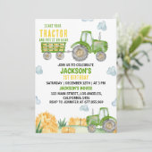 グリーントラクターファームバースデーパーティーの招待 招待状 (スタンド正面)
