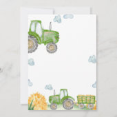 グリーントラクターファームバースデーパーティーの招待 招待状 (裏面)