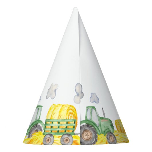 グリーントラクターファームバースデーパーティーハット パーティーハット (裏面)