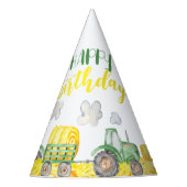 グリーントラクターファームバースデーパーティーハット パーティーハット (正面)