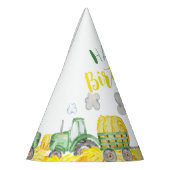 グリーントラクターファームバースデーパーティーハット パーティーハット (左)
