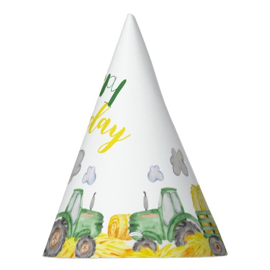 グリーントラクターファームバースデーパーティーハット パーティーハット (右)