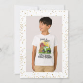 グリーントラクター🚜ファームフォトキープサケ誕生日 招待状 (裏面)
