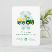 グリーントラクターファームボーイ1st誕生日 招待状 (スタンド正面)