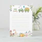 グリーントラクターファーム時間カプセルノートメッセージカード サンキューカード (スタンド正面)