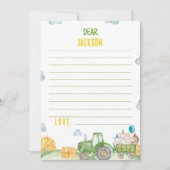 グリーントラクターファーム時間カプセルノートメッセージカード サンキューカード (正面)