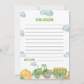 グリーントラクターファーム時間カプセルノートメッセージカード サンキューカード (正面)