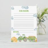 グリーントラクターファーム時間カプセルノートメッセージカード サンキューカード (スタンド正面)