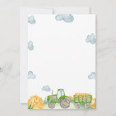 グリーントラクターファーム時間カプセルノートメッセージカード サンキューカード (裏面)