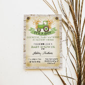 グリーントラクターファーム男の赤ちゃんシャワー招待状 招待状