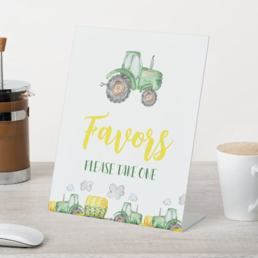 グリーントラクターファーム誕生日ウィズサイン 台座サイン (インサイチュ)