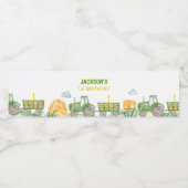 グリーントラクターファーム誕生日ウォーターボトルラベル ペットボトルラベル (シングルラベル)